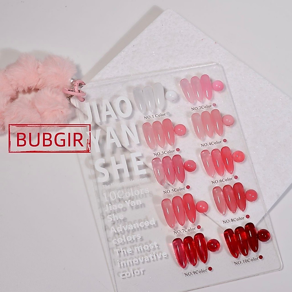 พร้อมส่ง ✨JIAOYANSHE 10 สี  สีเจลไซรัป โทนชมพู JYS 10  สี  Pink Jelly Syrup  ชุดยาทาเล็บ  พร้อมชาร์จ มาใหม่