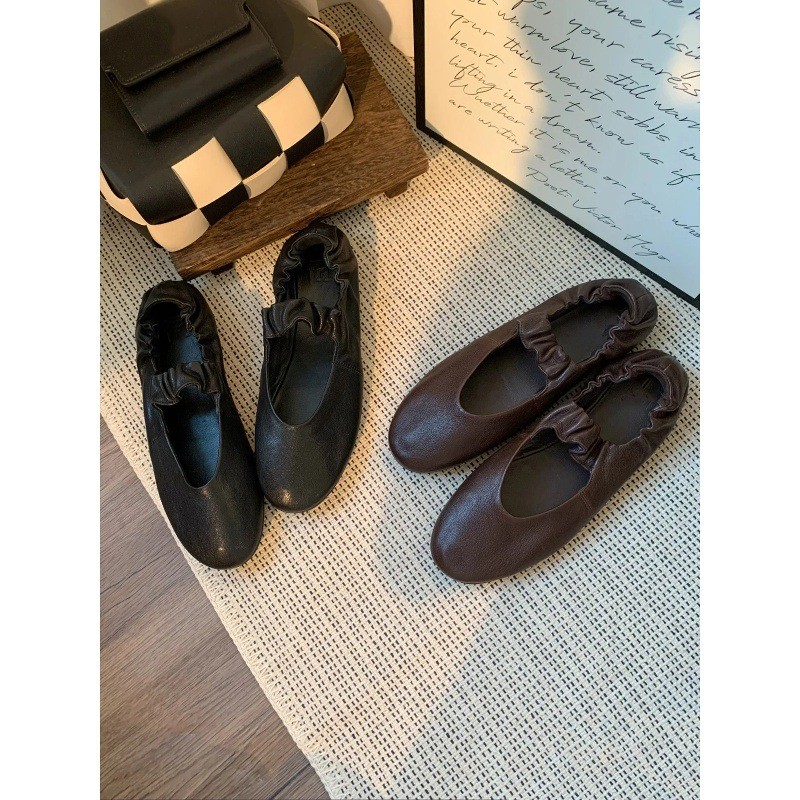 · French Retro All-Match Mary Jane Shoes Women 2026 Flat-Soled Flat Ballet Shoes Scoop Shoes