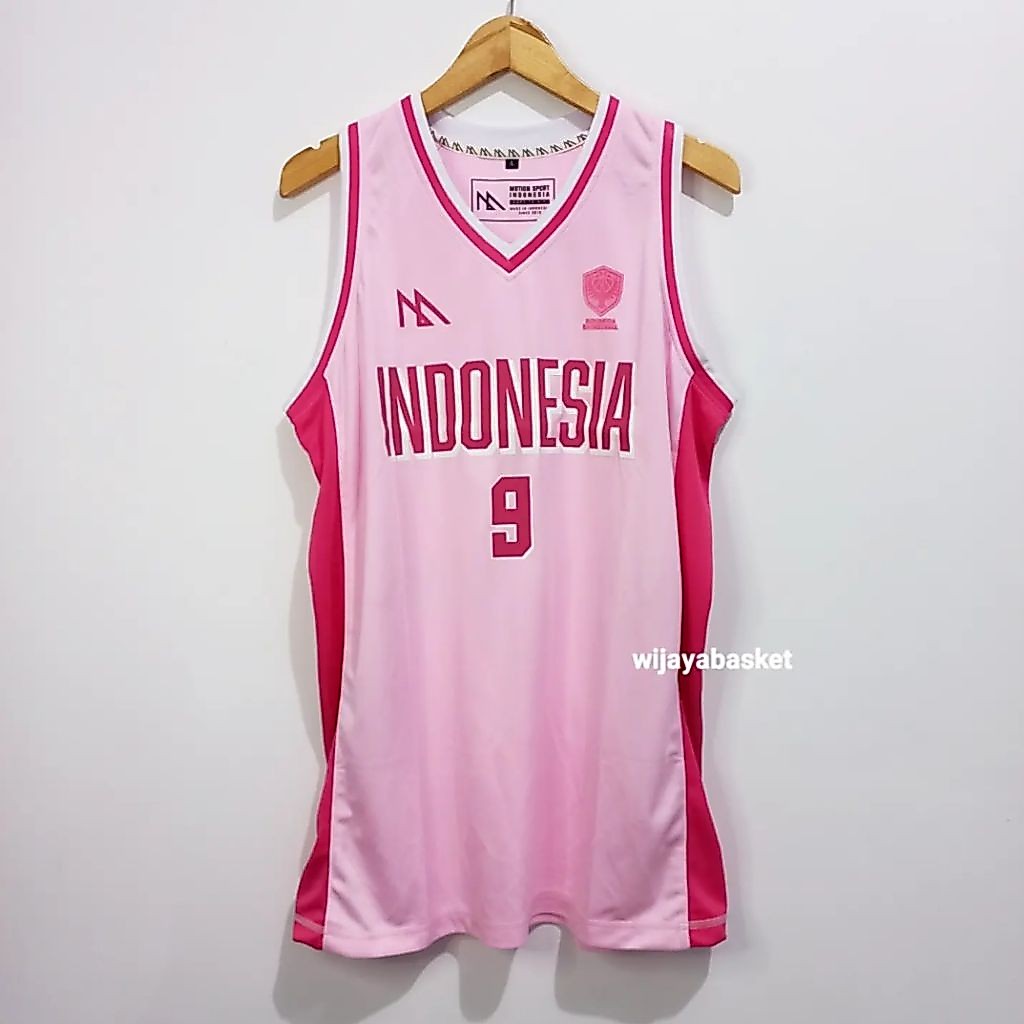 ทีม NATIONAL ORIGINAL 3X3 INDONESIA BASKETBALL JERSEY RANDOM NUMBER - สีชมพู