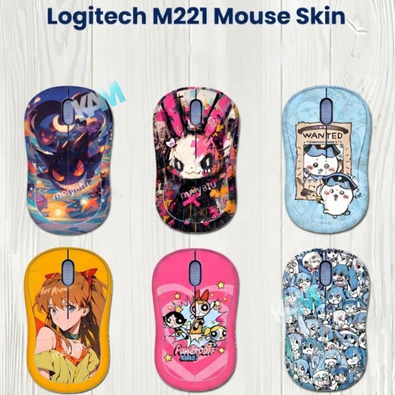 [Kam]สติ๊กเกอร์ติดเมาส์ Logitech M221 - ฟิล์มกันลื่นและกันเหงื่อ | ออกแบบลายการ์ตูนและกราฟฟิตี้ได้เอ