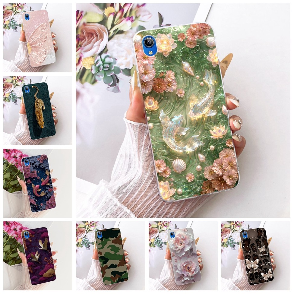 สําหรับ Vivo Y93 Y93S ไม่มีลายนิ้วมือสําหรับ Vivo Y93 ฝาครอบใสแมวน่ารักหรูหราดอกไม้ Cool ทาสีปลอกโทร