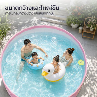 Disney สระว่ายน้ํา พับได้ ไม่ต้องเป่าลม PVC หนา 4ชั้น ขนาดใหญ่ ใช้ในบ้านและนอกบ้าน