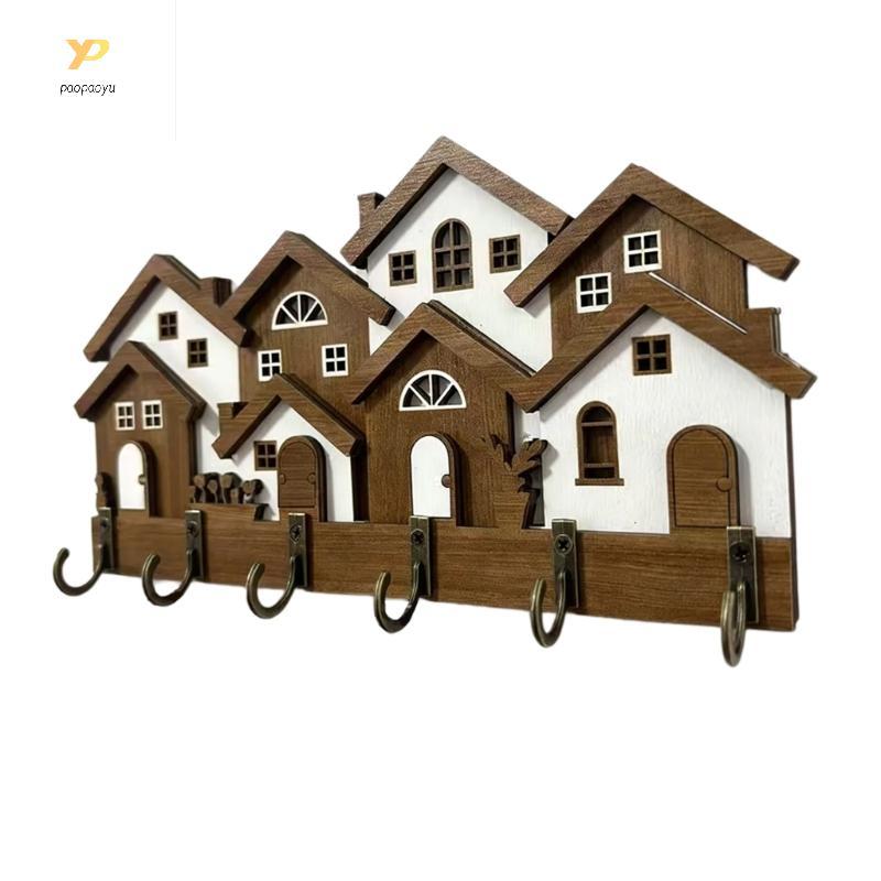 PPY Handcrafted 3D ยุโรป House Key Hanger ติดผนังตกแต่ง Hook สําหรับคีย์และสินค้าขนาดเล็ก