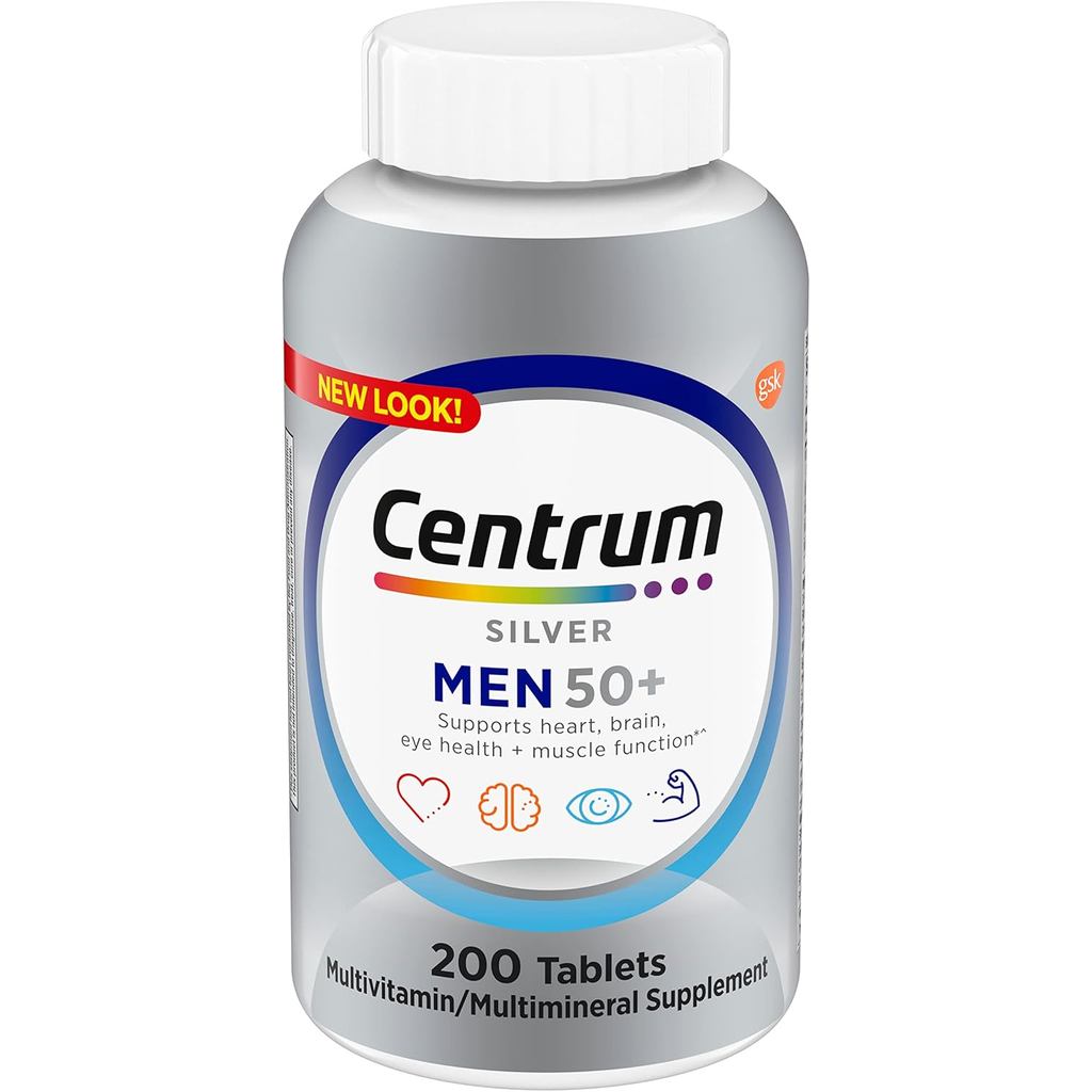 Centrum Centrum Silver Centrum 50+วิตามินรวม บรรจุวิตามิน D3 วิตามิน B Family สังกะสี หน่วยความจํา แ