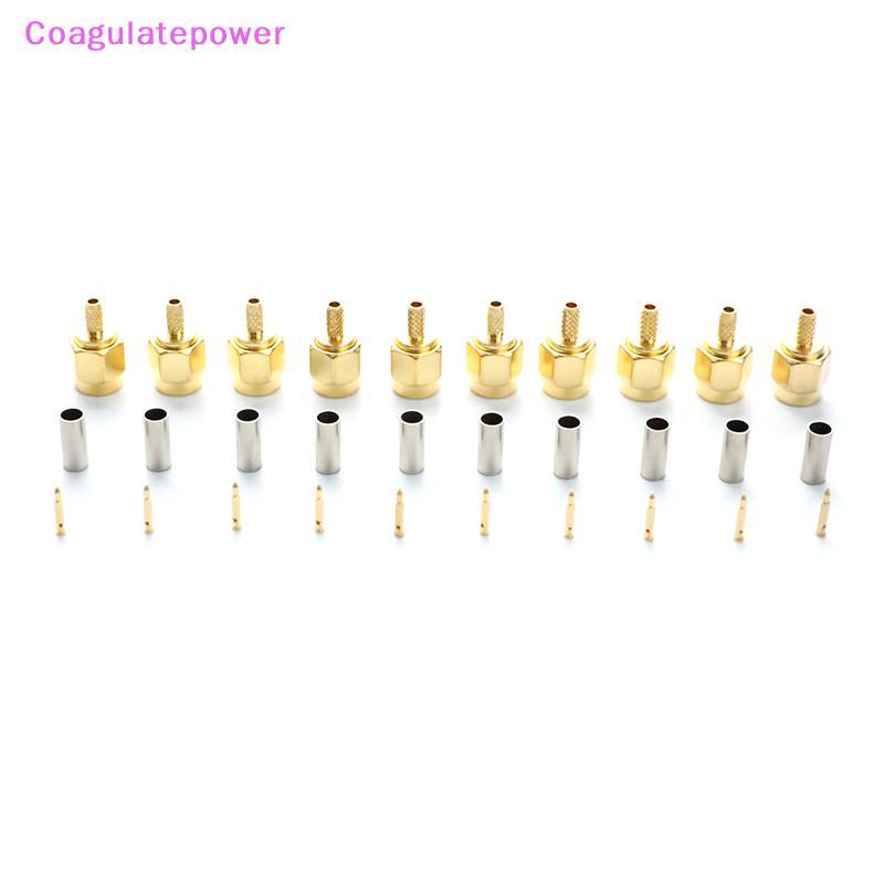 Coa 10 ชิ้น SMA ชายปลั๊ก crimp สําหรับ RG174 RG316 RG178 RG179 LMR100 สาย RF Connector Wer