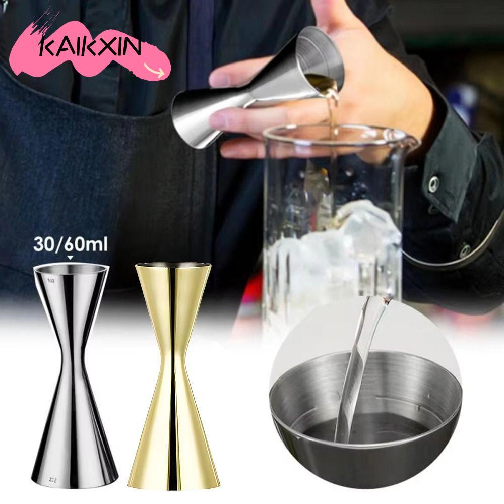 KAIKAXIN วัด Jigger, 2oz 1oz 304 สแตนเลสสตีลแก้ว Shaker, สไตล์ญี่ปุ่น Dual Shot หนาวัดถ้วยบาร์