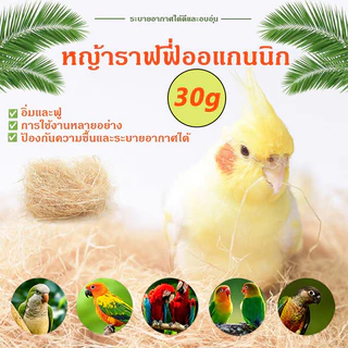 30g นำเข้า หญ้าราฟฟี่ออแกนนิก รังนอน กระรอก หนู นก หญ้านุ่ม หญ้ารองกรง อบอุ่นในฤดูหนาว เย็นในฤดูร้อน