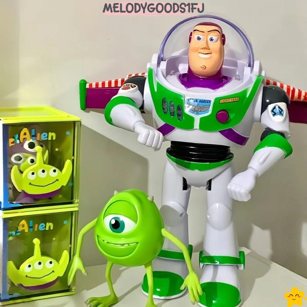 MELODYGOODS1FJ Buzz Lightyear ของเล่น, มีปีกแสงและเสียง Buzz Lightyear Action Figure ของเล่น, การ์ตูนToy Storyหุ่นยนต์มือถือของขวัญวันเกิด