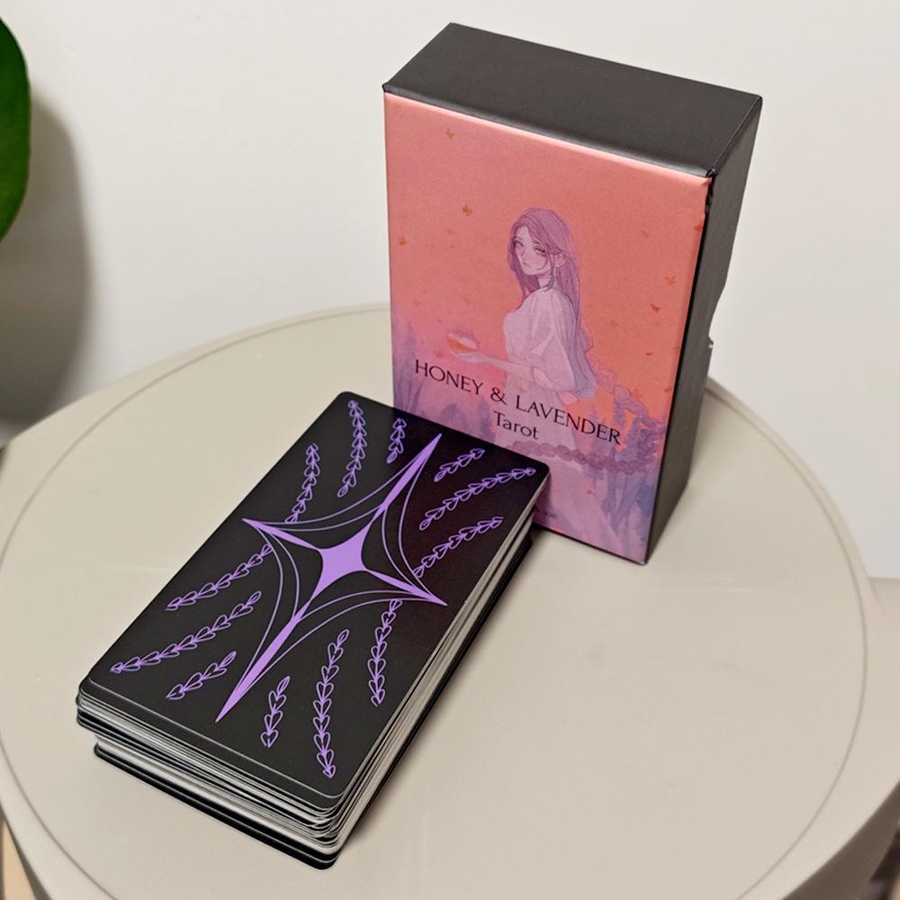 Honey และ Lavender Tarot ในกล่องแข็ง 12*7 ซม.Fairy Tale และ Fantasy Deck 78 การ์ดพิมพ์บน 350GSM Double-embossed Cardstock