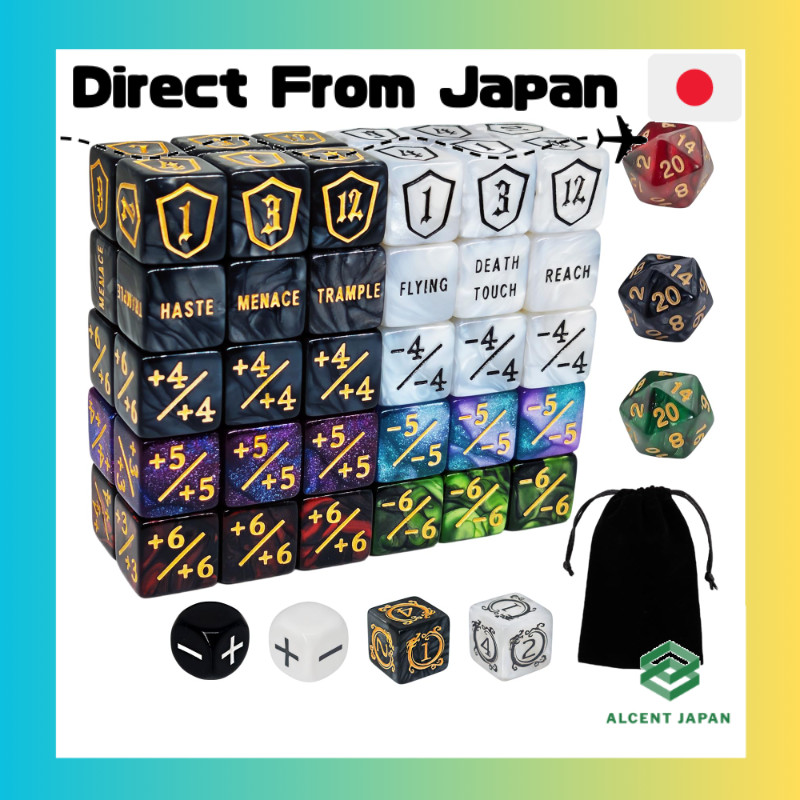 67-Piece MTG Counter Dice Set - Keyword Ability Counters, -1/+1 & Shield Life Counters, Creature Sta