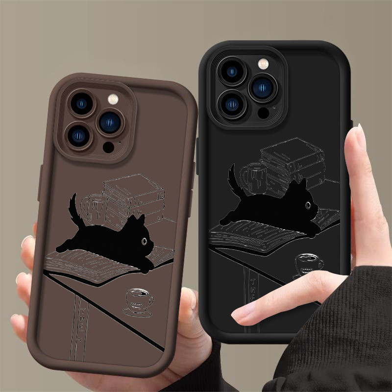 MinimalแมวดําสําหรับRealme C61 C61 C63 5 5i 5s 6i C3 7 7i C17 C11 2021 C20 C20A C12 C15 C25 C25S C31