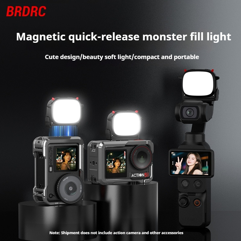 สําหรับ DJI OSMO ACTION 6/5/4/3 Monster Magnetic เติมแสง NANO มือถือ Selfie Lighting Light กล้องกีฬาอุปกรณ์เสริมสากล