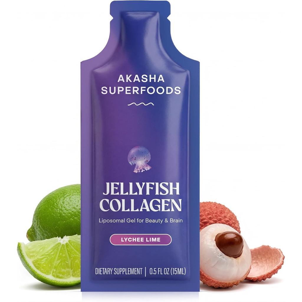 Akasha ers Liposomal Collagen Packets  Type I II V, กรดอะมิโนทั้งหมด 20 ซอง, คอลลาเจนเปปไทด์เพื่อผิว