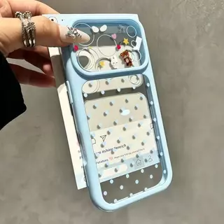 เคสโทรศัพท์ เหมาะสําหรับ iPhone 14 15 16 17 Pro max การ์ตูน Polka Dot Bear กันกระแทกกันกระแทกเคสรวมทุกอย่าง P22J