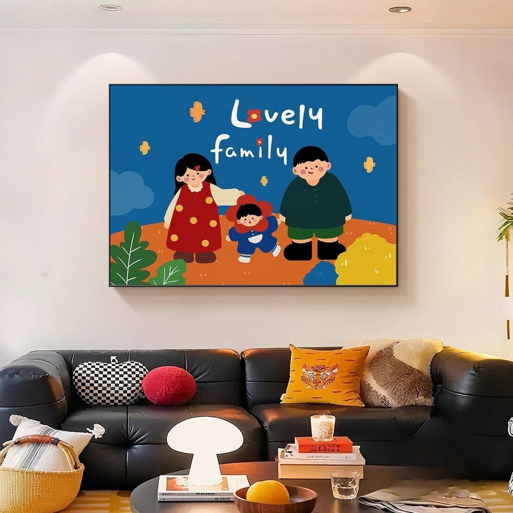 40x30x0.9 ซม. ครอบครัวสามการ์ตูน โดปามีน ศิลปะ เดสก์ท็อปภาพตกแต่งห้องนั่งเล่นห้องนอนตกแต่งภาพวาดผนังโปสเตอร์ผนังศิลปะวาดพื้นหลังผนังแขวนภาพวาด