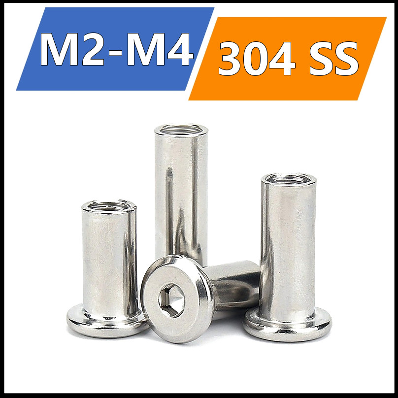 บูชเกลียวในนอก M2 M3 M4 สแตนเลส 304 แข็งแรง กันสนิม (5-20pcs) M2 M3 M4 L4-80mm [LXY-R1]