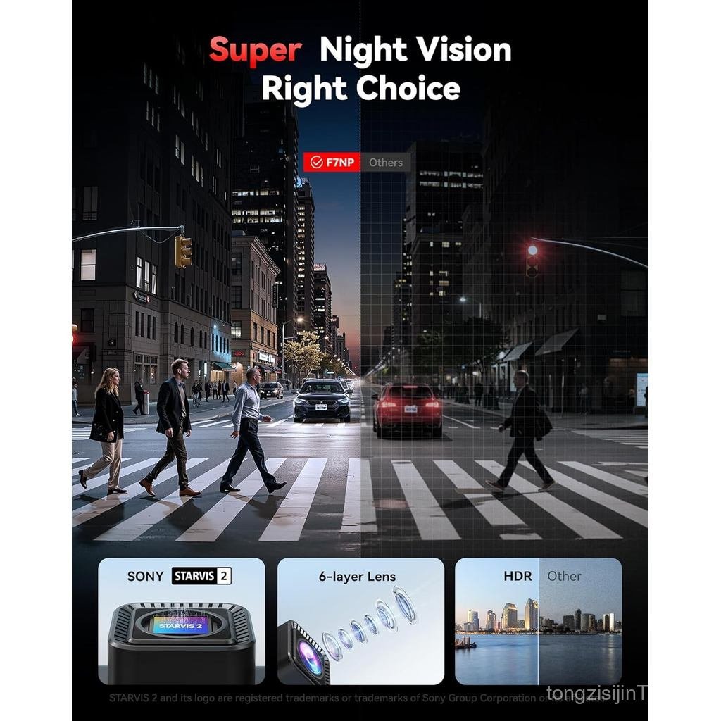 REDTIGER 4K Driving Recorder ด้านหน้าด้านหลัง, STARVIS 2 Sensor, รวมการ์ดฟรี, 5.8 GHz WiFi-20MB/s Qu