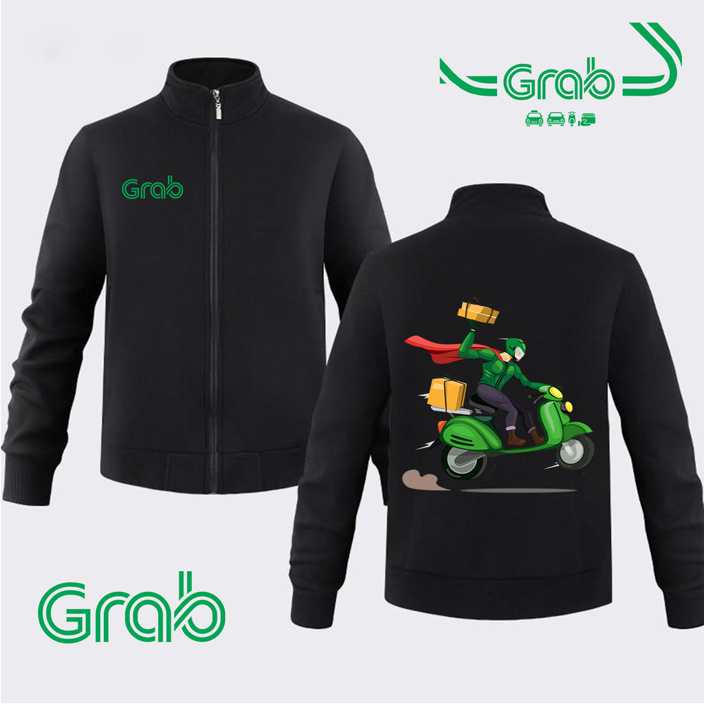 HOT!! เสื้อกันหนาว กันลม กันแดดมีฮู้ด Grab Team Hoodie Jacket | Comfortable Zip-Up Sweatshirt