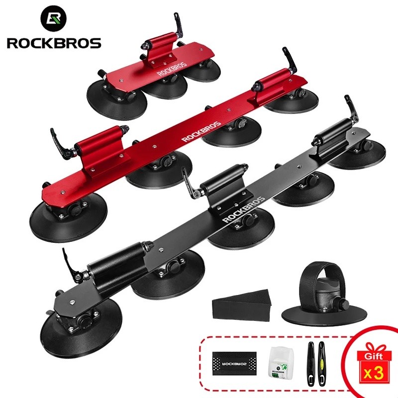 ROCKBROS ดูดสูญญากาศหลังคา-Top Bike Carrier Rack สําหรับรถยนต์ MTB จักรยาน Rack Sucker หลังคารถแผนที