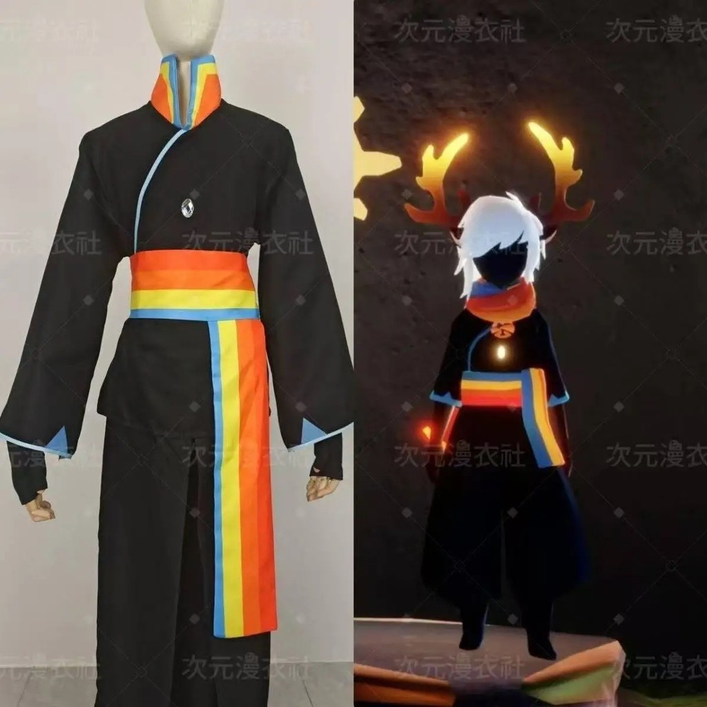 Jun Rainbow Pants Clothing Antique Yue Top cosplaycos Light Samurai sk Pants Meet