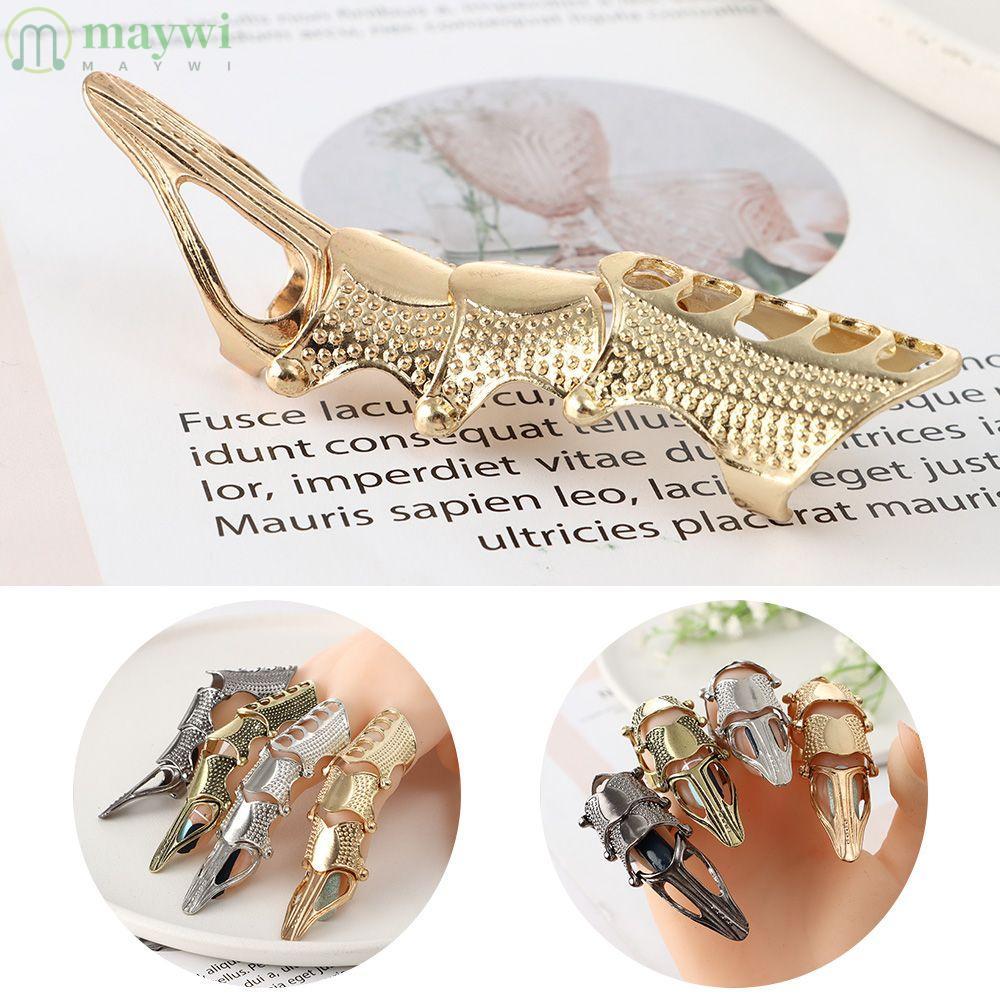 MAYWI Finger Claw Ring Full Finger Knuckle Metal Rock Scroll