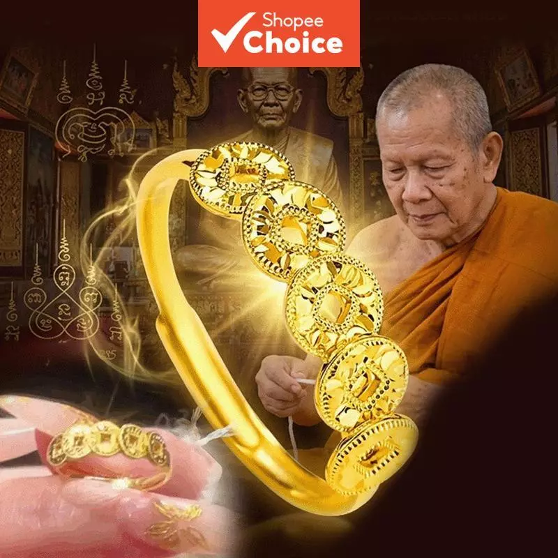 แหวนนําโชคเหรียญโบราณ, แหวนเหรียญทองห้าจักรพรรดิ, แหวนเพิ่มโชคลาภทางการเงิน | เสริมโชค, ดึงดูดความมั่งคั่ง, ปกป้องความปลอดภัย, สวมใส่สบาย, ทนทาน