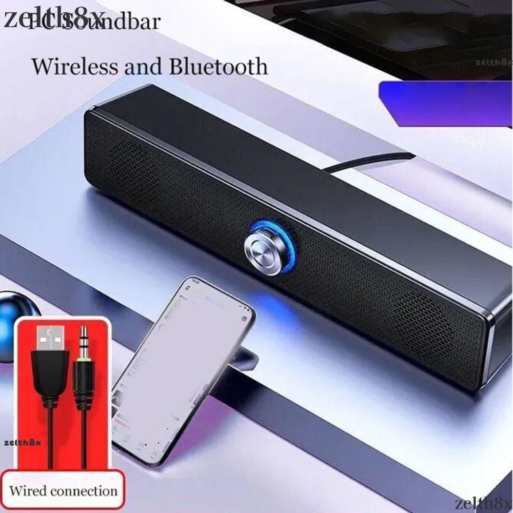 ZELTH ลําโพงไร้สาย, 4D Surround AUX/Bluetooth Computer Soundbar, คอมพิวเตอร์ลําโพงสเตอริโอเบสแบบพกพา