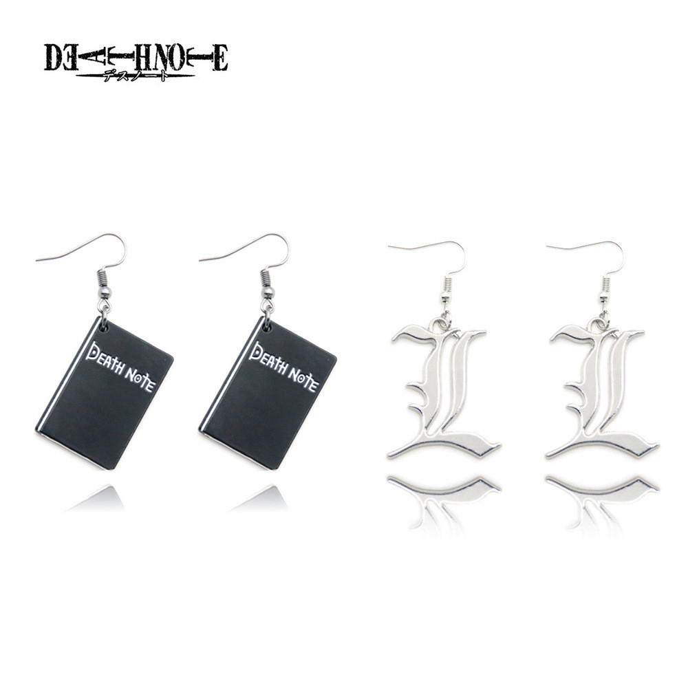 สินค้าอะนิเมะ Death Note L ต่างหู Death Note Death Note สีดําต่างหูต่างหู Night God Moon#7. 21.al.sh