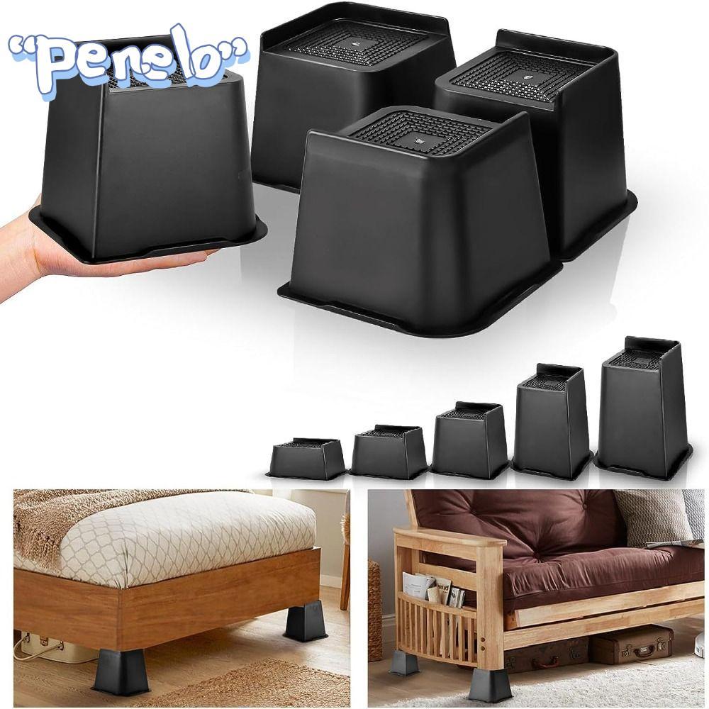 PENELO 4 ชิ้น/เซ็ตเตียง Risers, Heavy-Duty 1-6 นิ้วขนาดใหญ่เฟอร์นิเจอร์ Risers, คุณภาพสูงสนับสนุนเตียงยก Risers โซฟาโซฟาโต๊ะเก้าอี้ขา