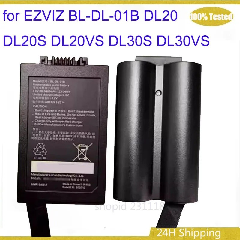 6400mAh 4.2V สําหรับ EZVIZ BL-DL-01B DL20 DL20S DL20VS DL30S DL30VS ล็อคลายนิ้วมือแบตเตอรี่แบตเตอรี่
