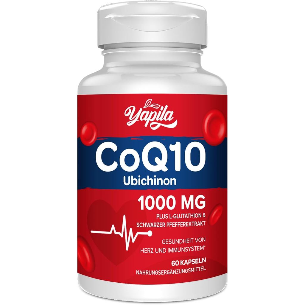 Coenzyme Q10 และ L-Glutathione 1,000mg Capsules-100% Fermented Coenzyme Q10, ไม่มีถั่วเหลือง, ปลอดกล