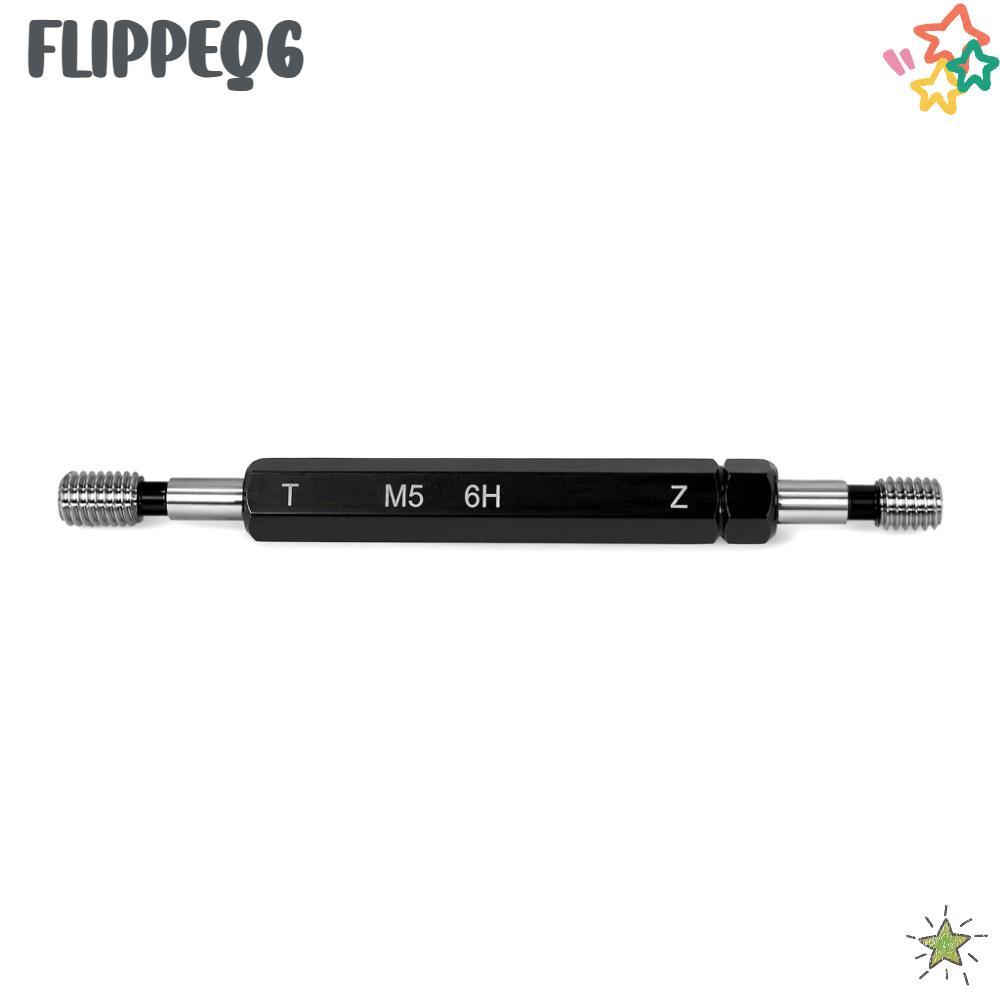 FLIPPEQ6 เครื่องวัดปลั๊กเกลียว, M5x0.8 6H Tolerance Double Ends เครื่องวัดด้าย, วัสดุเหล็กสีดําทนทาน