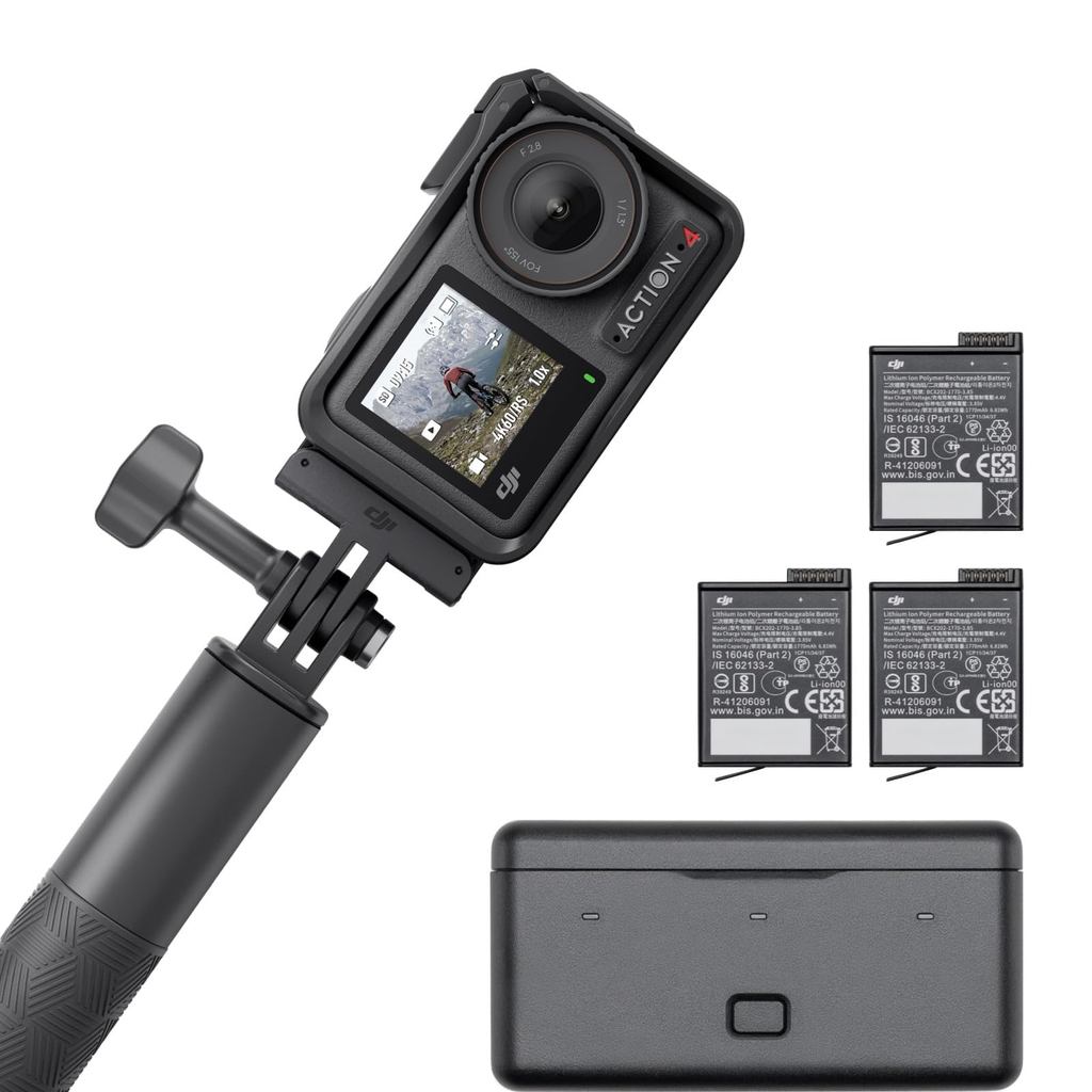 DJI Action Camera Osmo Action 4 Adventure Combo ของแท้ในประเทศ กล้องกันน้ำที่รองรับ 4K120fps พร้อ