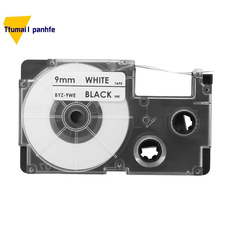 3 แพ็ค 9 มม. สีดําบน White Label Tape Label Maker ใช้งานร่วมกับ -120, -60, -100, KL750B, KL750, KL72
