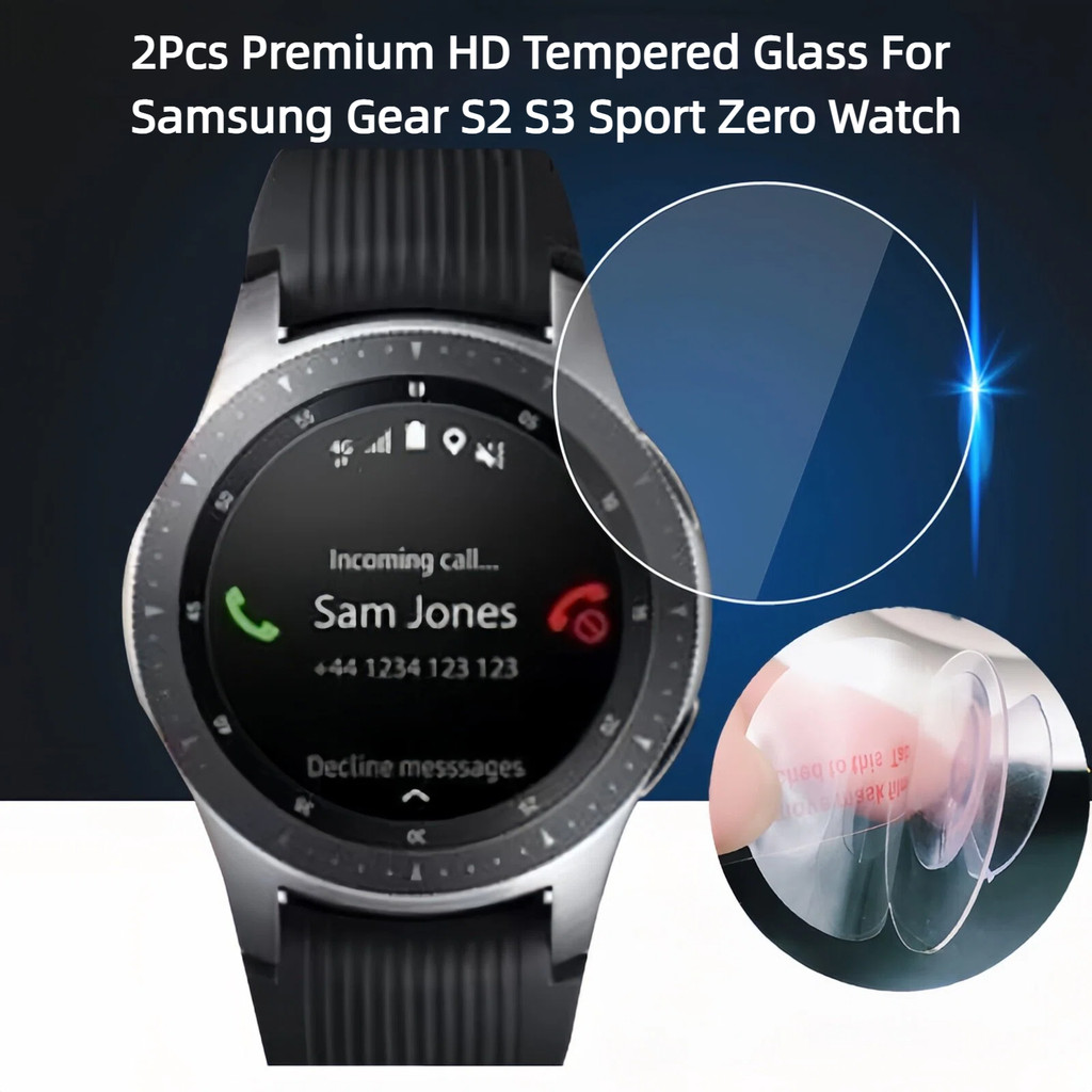 กระจกนิรภัย HD พรีเมี่ยม 2 ชิ้นสําหรับ Samsung Gear S2 S3 Sport Zero Watch
