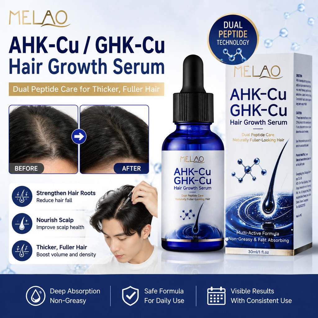 30ml AHK Cu & GHK Cu Dual Peptide Scalp Serum – เสริมสร้างและบํารุงรากผม, การดูแลเส้นผมที่เต็มขึ้น, เอสเซ้นส์หนังศีรษะฟื้นฟู