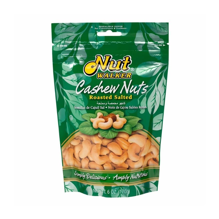 นัทวอล์คเกอร์ เม็ดมะม่วงหิมพานต์อบเกลือ Nut Walker Roasted Salted Cashew Nuts 160g.