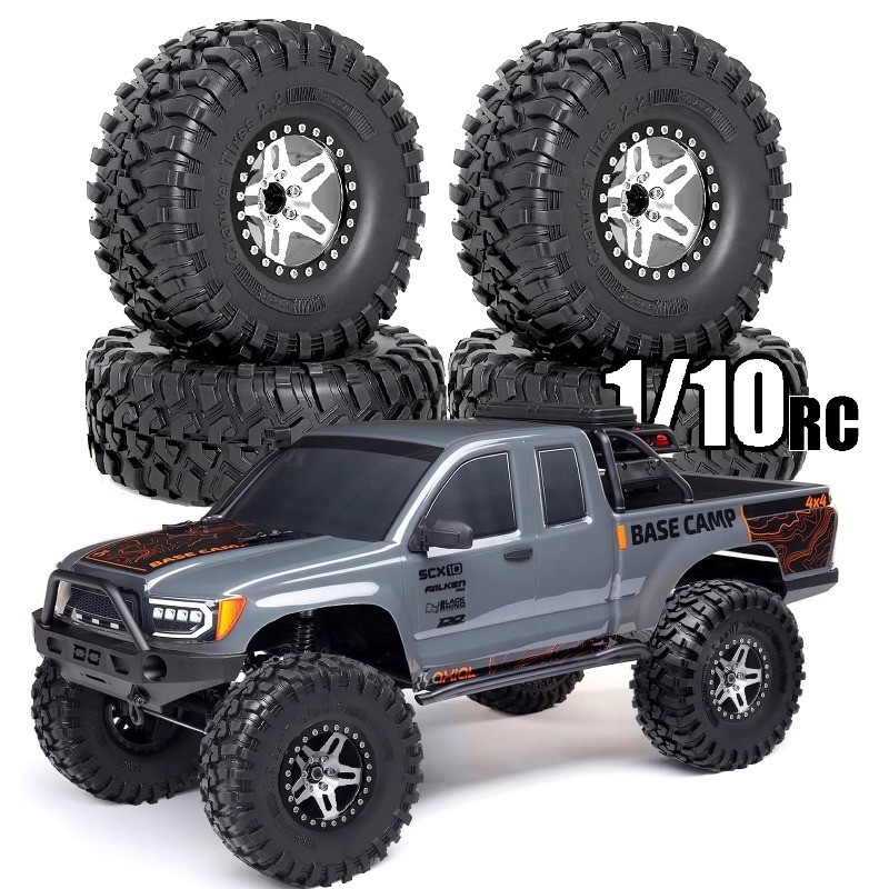 2.2 นิ้วล้อและยางสําหรับ 1/10 RC Crawler SCX10 II III Pro TRX4 TRX6 Gen7 Gen8 D90 VS4-10 MST CFX