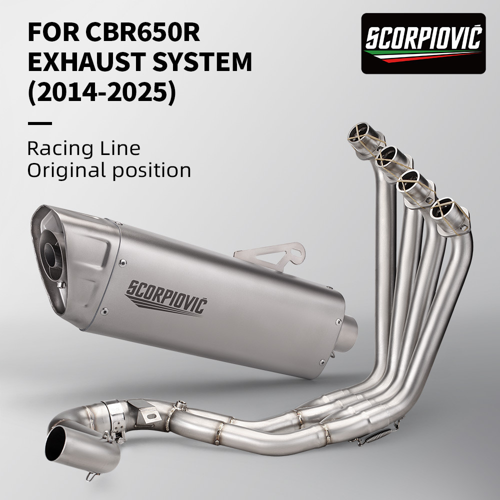 ระบบเต็มรถจักรยานยนต์ท่อไอเสีย Slip บนท่อด้านหน้าครึ่ง Blue Motorcross สําหรับ CBR650 CB650R CB650F 