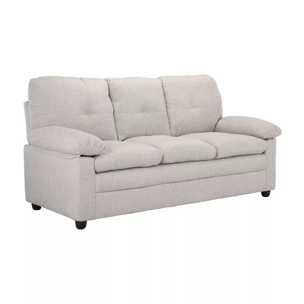 HomeHuk โซฟาผ้า 3 ที่นั่ง รุ่นออกัสต้า - สีน้ำตาลอ่อน