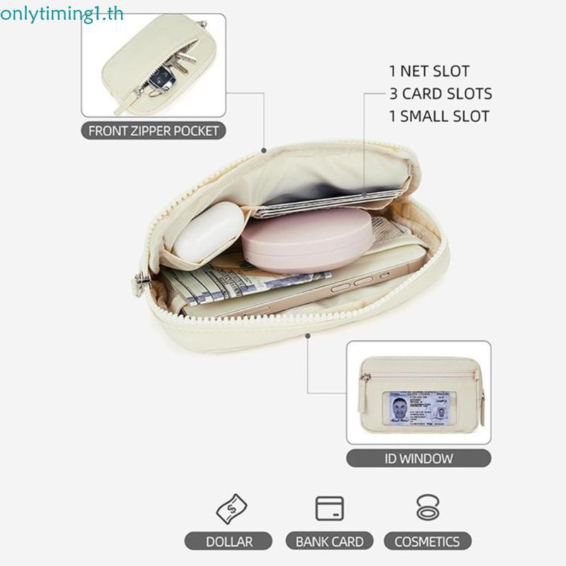 Onlytiming Credit Card Holder Quilted Wristlet Clutch Wallets Zippers Keychain Wallets