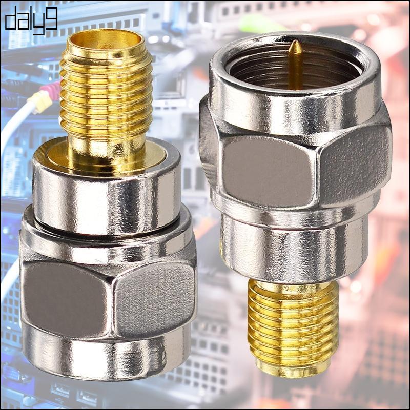 แจ็คชายประเภท Dal F เป็น SMA ปลั๊กอะแดปเตอร์ RF Coaxial ตรง F Connector ถึง SMA