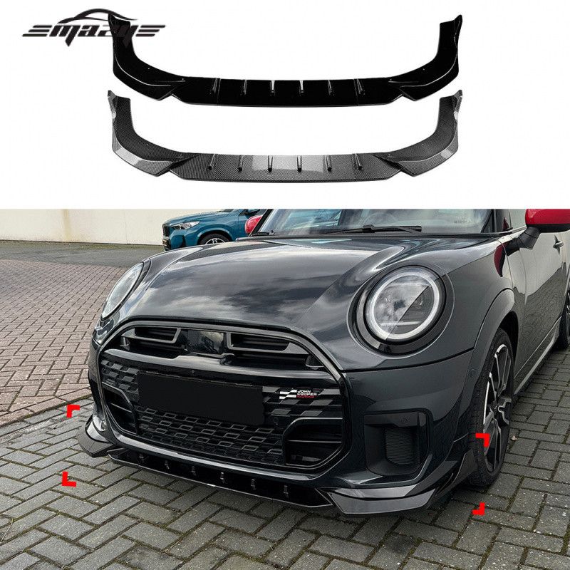 เหมาะสําหรับ Mini Cooper JCW F65 F66 F67 2024 + ด้านหน้า Lip ด้านหน้าพลั่วสปอยเลอร์การปรับเปลี่ยน Mo