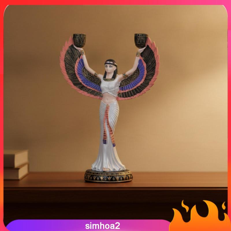 [Simhoa2] โบราณ Deity Figurine เรซิ่น Pharaonic Deity Sculpture หลากสี