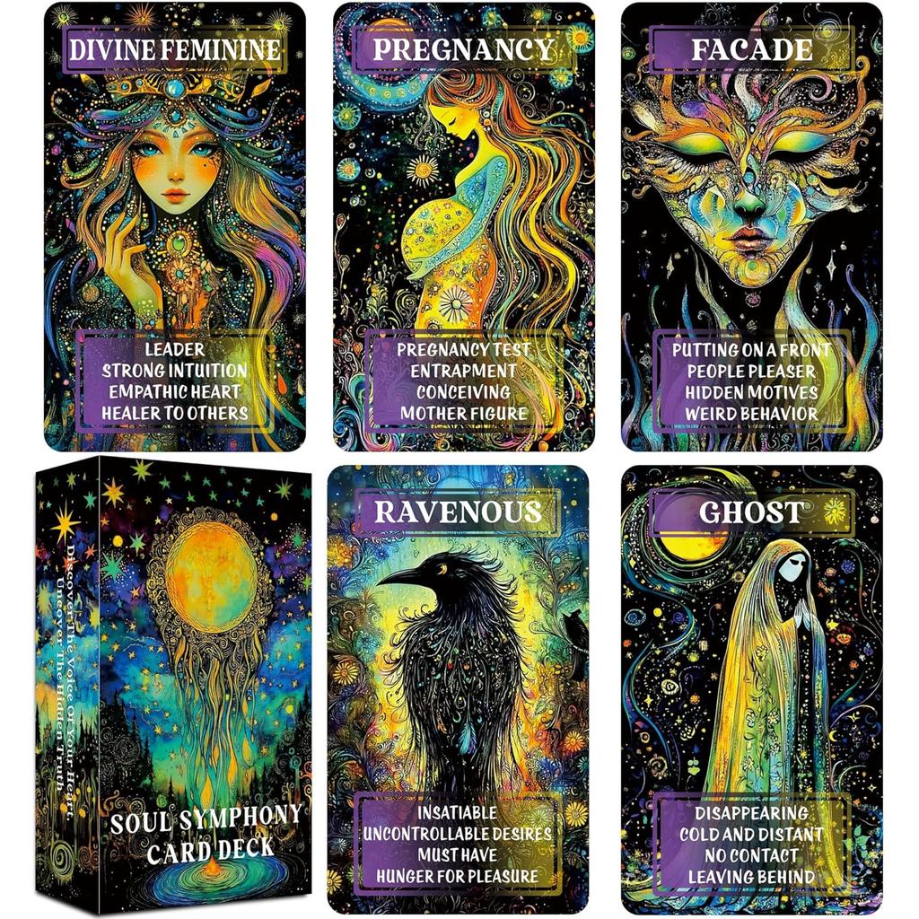 GZXINKE Love Oracle Deck, ไพ่ทาโรต์เปลวไฟคู่, การ์ด Oracle Mystic Love สําหรับการเชื่อมต่อ Soul, โรแ