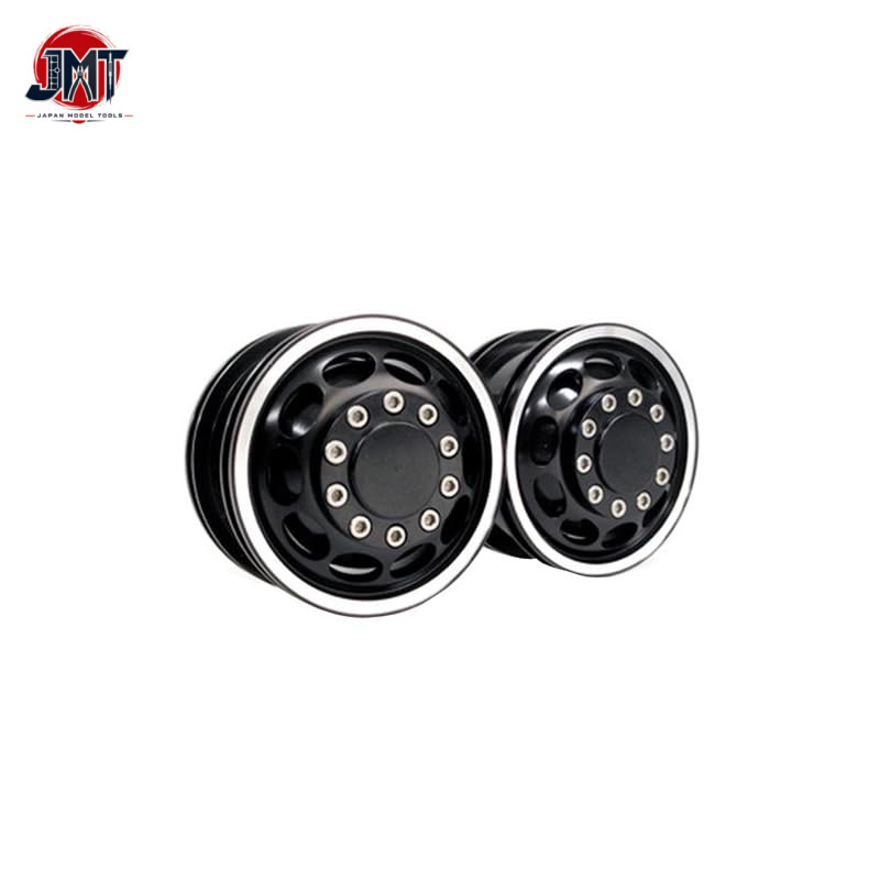 Eagle Model R Track Wide Wheel Set D Oval (2): Tamiya 1/14 Trailer [BK] BT-WW04R-BK