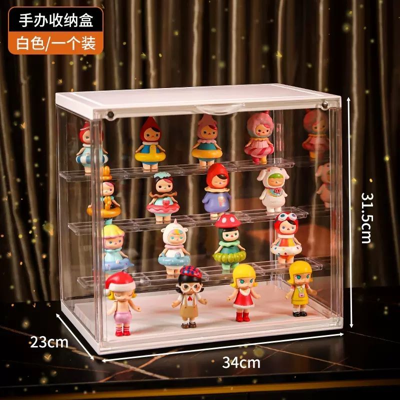 KAMAN Pop Mart จอแสดงผลอะคริลิคแสง Mystery กล่องจัดเก็บขาตั้งจอแสดงผลโปร่งใสตุ๊กตาลูกตุ้ม Kaman Bubb