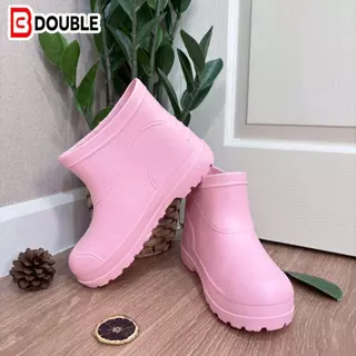 BB DOUBLE รุ่น CT607 รองเท้าบูทกันฝน กันนำ้ ใส่ทำงาน รองเท้าบูทแฟชั่น ยางEVA สูง 17 cm. สีส้ม ชมพู ครีม ขาว เขียว