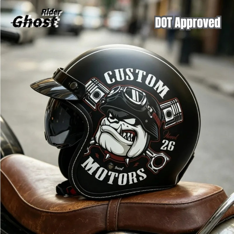 ร้อนเปิดหน้าหมวกกันน็อครถจักรยานยนต์VINTAGE Capacete De Motoหมวกกันน็อคที่ไม่ซ้ํากันRetro 3/4 ครึ่งC