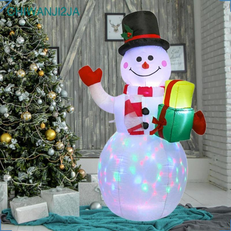 [chiwanji2ja] Snowman Lighted Christmas Inflatables ตกแต่งคริสต์มาสพร้อมไฟ LED หมุนตกแต่งคริสต์มาสสํ
